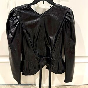 Isabel Marant Black coated blouse. Buttons up the back. Super sleek.  36 French